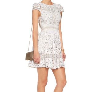 Alice + Olivia White Imani Eyelet Lace Dress Sz 8